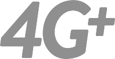 Icône grise avec l'inscription 4G+.