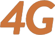 Icône orange représentant le symbole de la 4G.